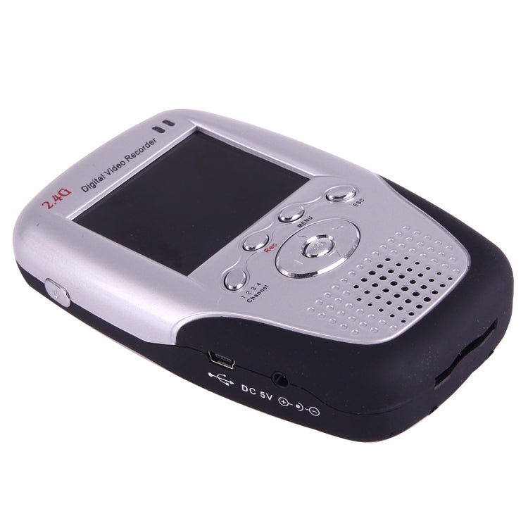 KS-639R 2.4GHz Multimedia LCD Wireless DVR MPEG-4 Recording Receiver with Mic(Silver)