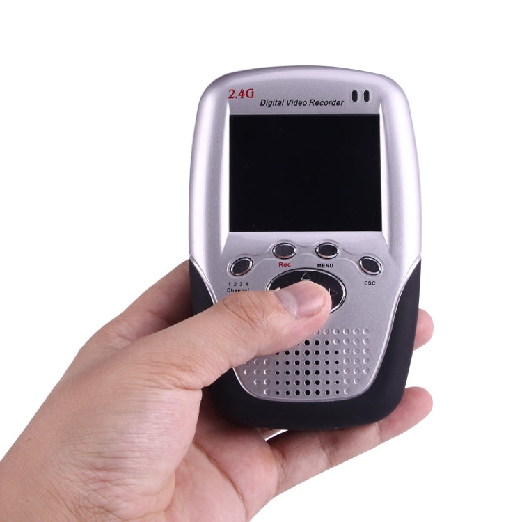 KS-639R 2.4GHz Multimedia LCD Wireless DVR MPEG-4 Recording Receiver with Mic(Silver)