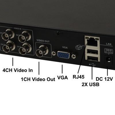 4CH H.264 DVR Network HDD Digital Video Recorder, Supports VGA Output, BNC 4CH Input & 1CH Output, Support E-mail Alarm