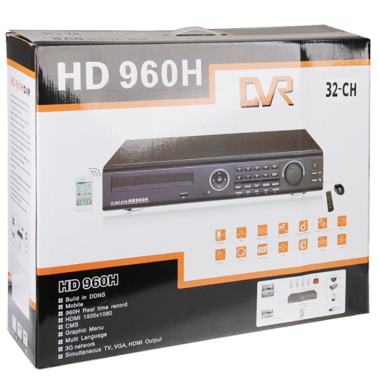 32CH 960P H.264 DVR Network Digital Video Recorder with RJ45 & VGA & HDMI Port, Supports 4CH Audio in, BNC 32CH Video in / Video Output / Audio Out(Black)