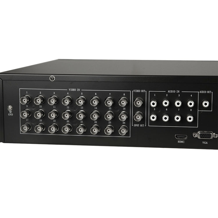 24CH H.264 DVR Network HDD Digital Video Recorder with RJ45 / VGA Port / 2 x USB 2.0 Port, Supports 8CH Audio In, 1CH Audio Out, BNC 24CH Video In / 1CH Video Output / Spot Out(Black)