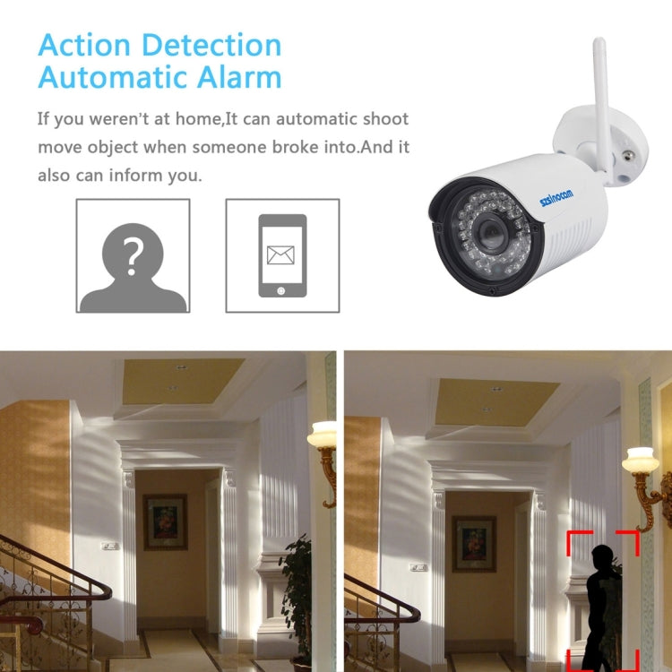 szsinocam SN-NVK-4004W10 4CH 720P 2.4G WiFi 1.0 Mega Pixel Bullet IP Camera NVR Kit, Support Night Vision / Motion Detection, IR Distance: 15-25m