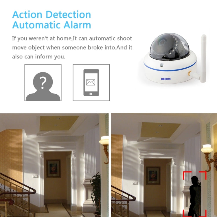 szsinocam SN-NVK-4008W10 4CH 720P 2.4GHz Full WiFi 1.0 Mega Pixel Dome + Bullet IP Camera NVR Kit, Support Night Vision / Motion Detection, IR Distance: 15-25m