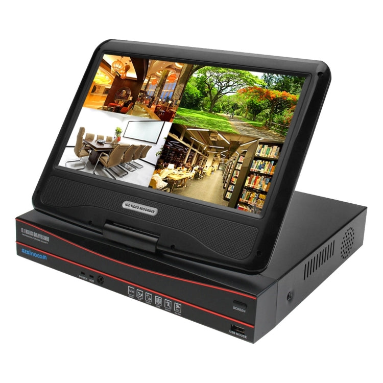 szsinocam SN-NVK-8004M10 4CH HD 720P 1.0 Mega Pixel 2.4GHz WiFi IP Dome + Bullet Camera 10.1 inch LCD Screen NVR Kit