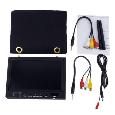 RC701 5.8GHz Wireless FPV 7 inch TFT LCD Diversity Receiver Monitor with Sunhood & Antenna