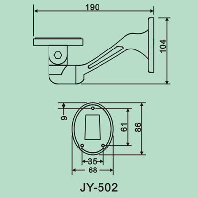 CCD CCTV Camera ABS Material Mounting Bracket, Load-bearing: 3.5kg (JY-502)(White)