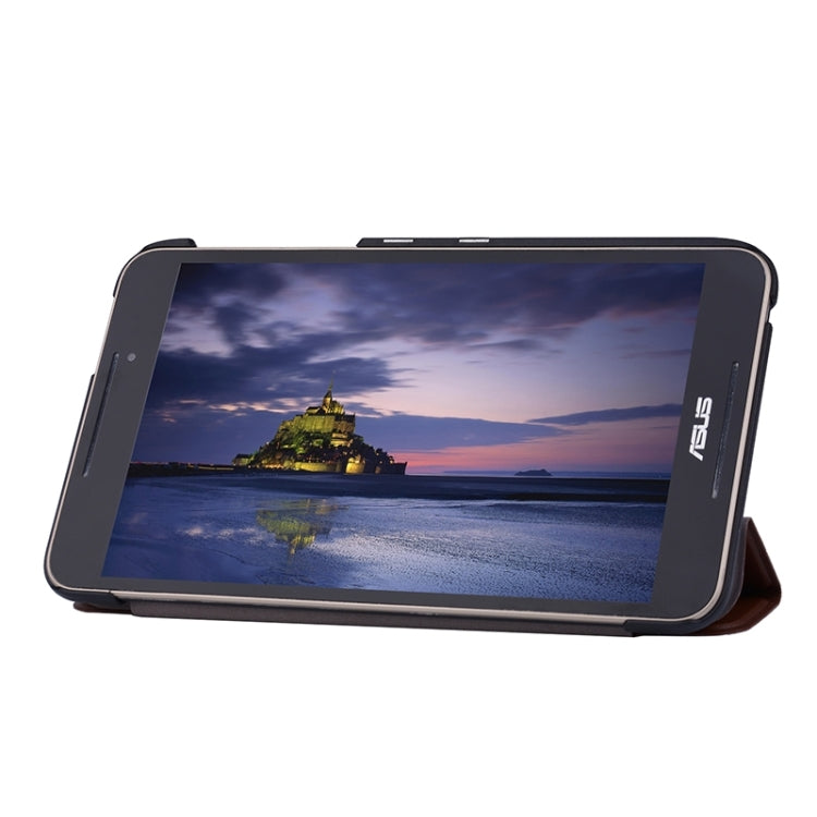 Crazy Horse Texture Leather Case with 3-folding Holder for Asus FonePad 8 / FE380