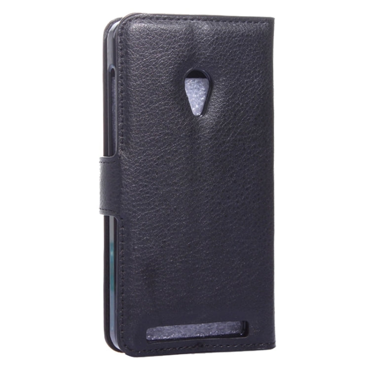 4.5Inch Litchi Texture Leather Case with Holder & Card Slots & Wallet for Asus ZenFone 4 / A450CG
