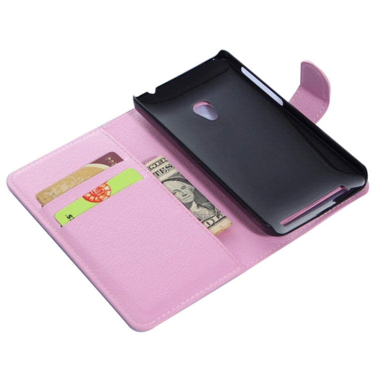 4.5Inch Litchi Texture Leather Case with Holder & Card Slots & Wallet for Asus ZenFone 4 / A450CG