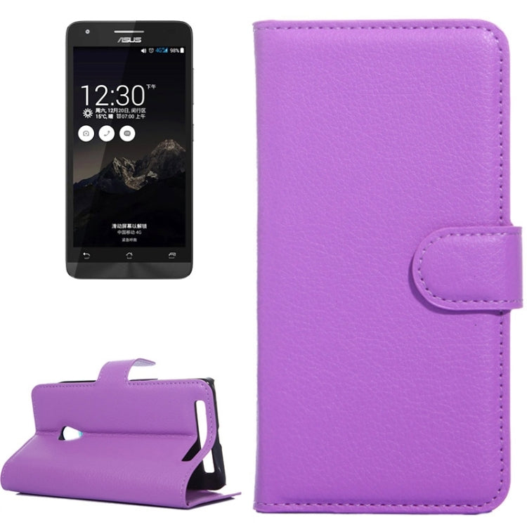 4.5Inch Litchi Texture Leather Case with Holder & Card Slots & Wallet for Asus ZenFone 4 / A450CG