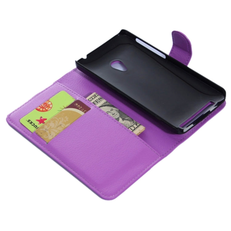 4.5Inch Litchi Texture Leather Case with Holder & Card Slots & Wallet for Asus ZenFone 4 / A450CG