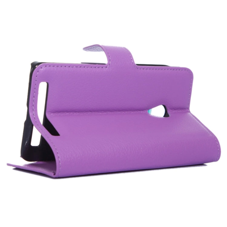 4.5Inch Litchi Texture Leather Case with Holder & Card Slots & Wallet for Asus ZenFone 4 / A450CG