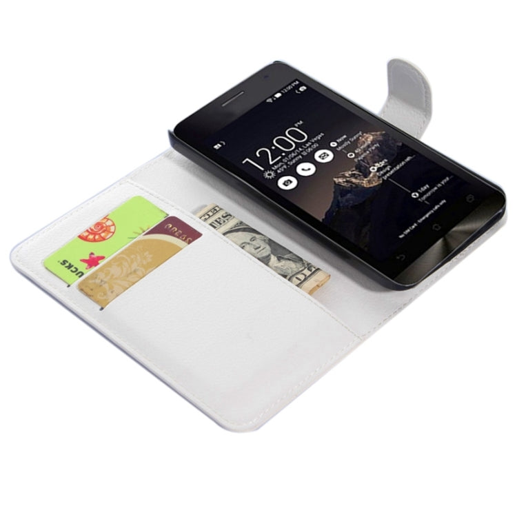 4.5Inch Litchi Texture Leather Case with Holder & Card Slots & Wallet for Asus ZenFone 4 / A450CG