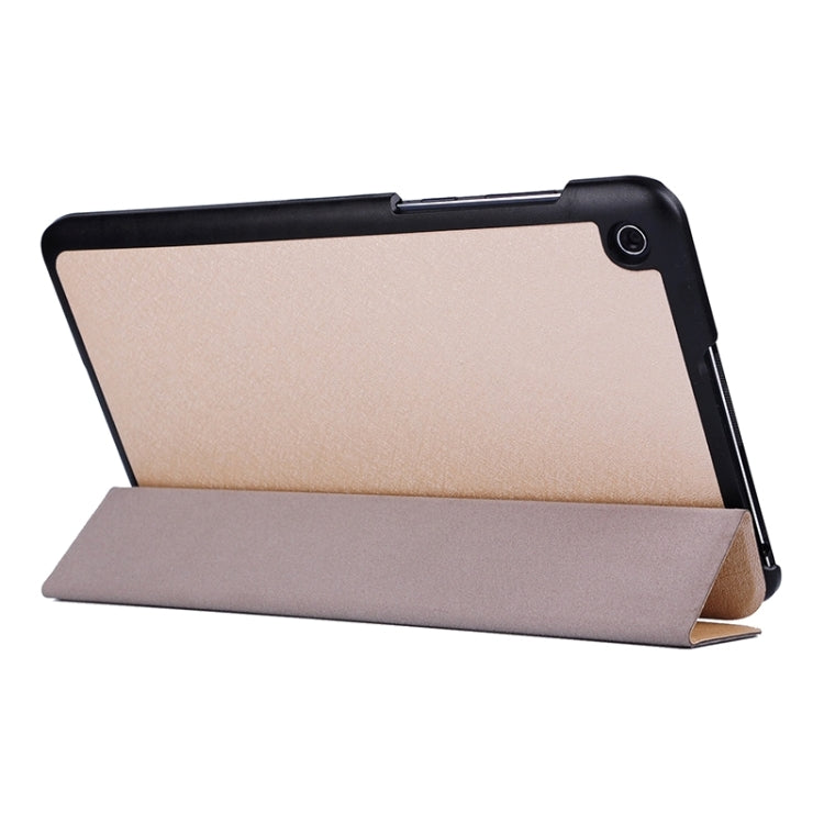 Silk Texture Leather Case with 3-folding Holder for Asus T90 Chi