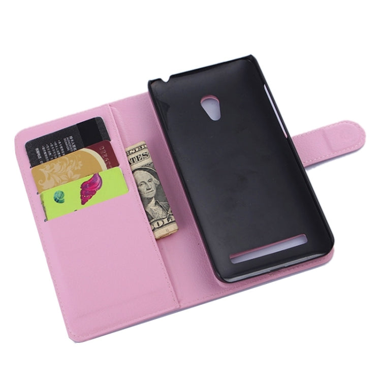 Litchi Texture Leather Case with Holder & Card Slots & Wallet for Asus ZenFone 5 / A501CG / A500CG / A500KL