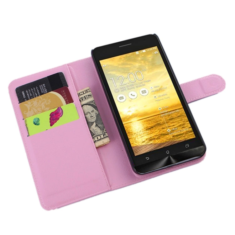 Litchi Texture Leather Case with Holder & Card Slots & Wallet for Asus ZenFone 5 / A501CG / A500CG / A500KL