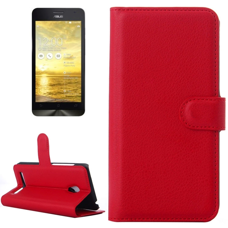 Litchi Texture Leather Case with Holder & Card Slots & Wallet for Asus ZenFone 5 / A501CG / A500CG / A500KL