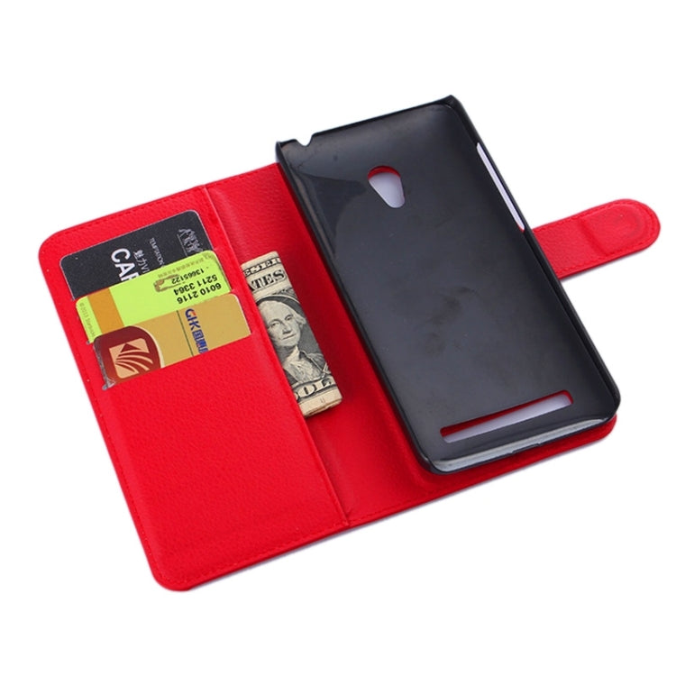 Litchi Texture Leather Case with Holder & Card Slots & Wallet for Asus ZenFone 5 / A501CG / A500CG / A500KL