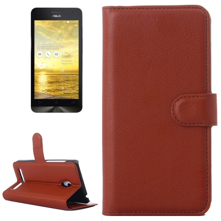 Litchi Texture Leather Case with Holder & Card Slots & Wallet for Asus ZenFone 5 / A501CG / A500CG / A500KL