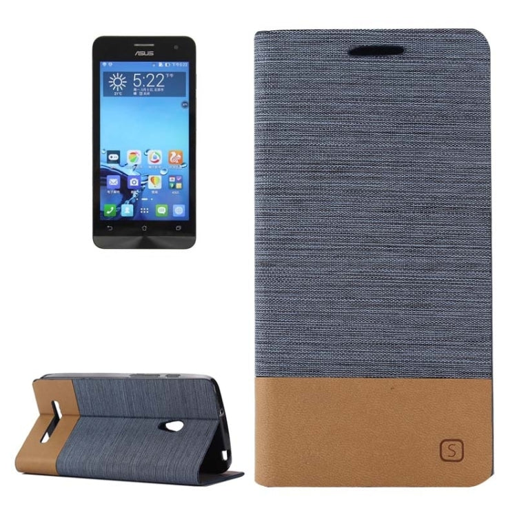 Horizontal Flip Canvas Leather Case with Card Slot & Holder for ASUS ZenFone 5