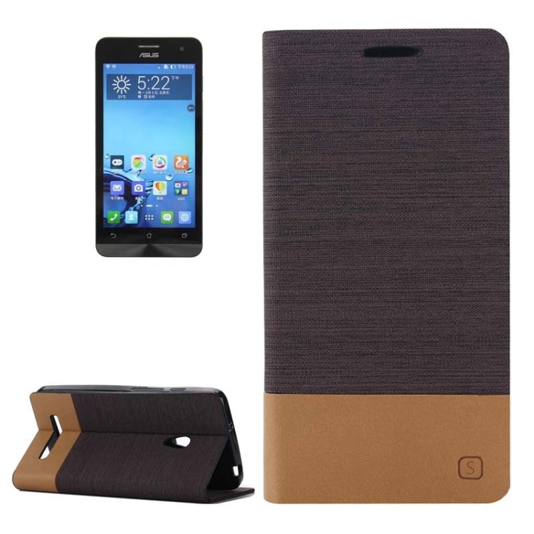 Horizontal Flip Canvas Leather Case with Card Slot & Holder for ASUS ZenFone 5