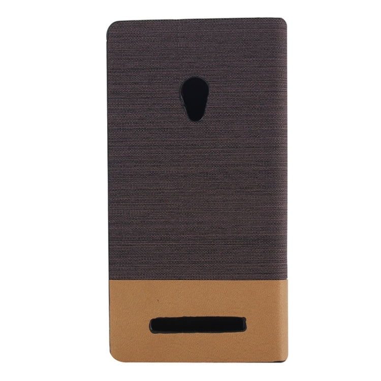 Horizontal Flip Canvas Leather Case with Card Slot & Holder for ASUS ZenFone 5