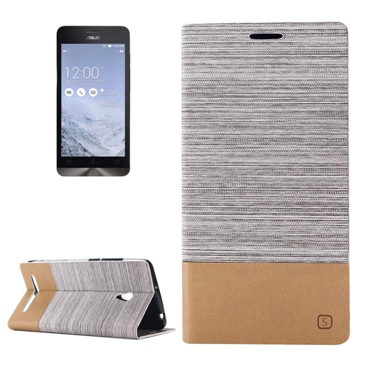 Horizontal Flip Canvas Leather Case with Card Slot & Holder for ASUS ZenFone 6