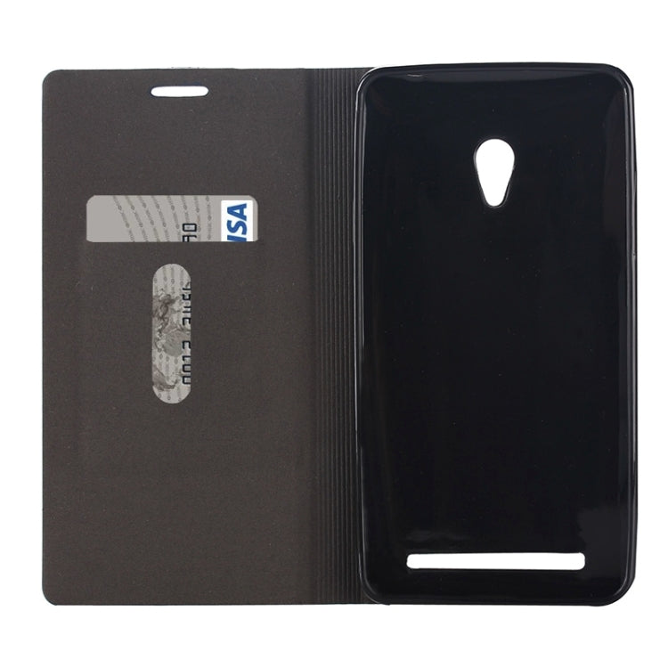 Horizontal Flip Canvas Leather Case with Card Slot & Holder for ASUS ZenFone 6