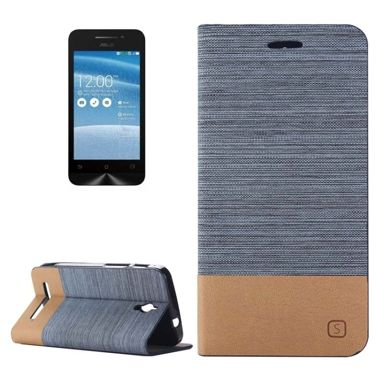 Horizontal Flip Canvas Leather Case with Card Slot & Holder for ASUS ZenFone C