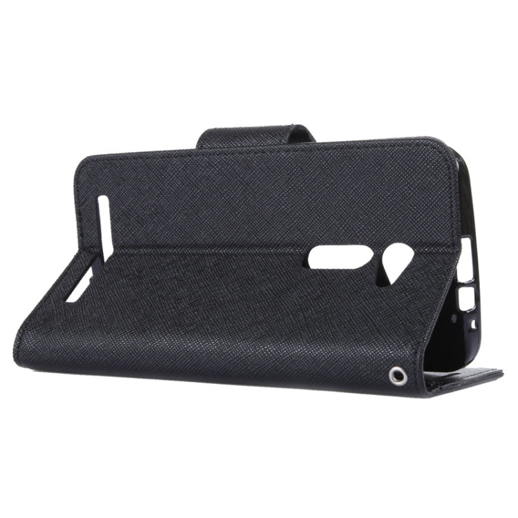 MERCURY Cross Texture Contrast Color Style Leather Case with Holder & Card Slots & Wallet for Asus ZenFone 2 / ZE500CL