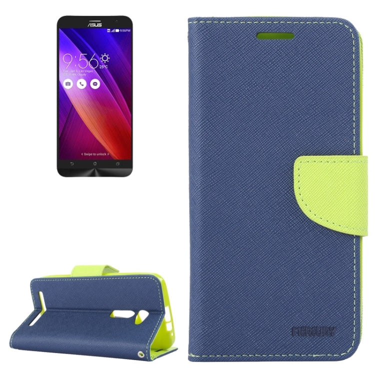 MERCURY Cross Texture Contrast Color Style Leather Case with Holder & Card Slots & Wallet for Asus ZenFone 2 / ZE500CL