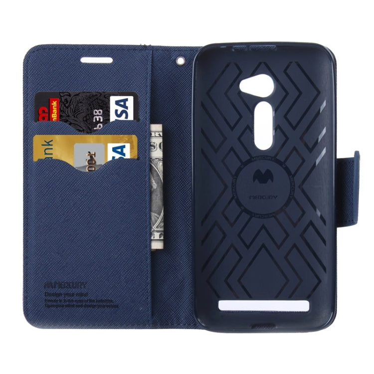 MERCURY Cross Texture Contrast Color Style Leather Case with Holder & Card Slots & Wallet for Asus ZenFone 2 / ZE500CL