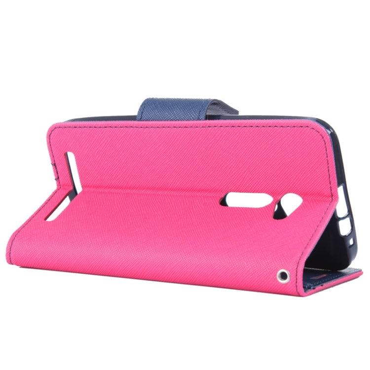 MERCURY Cross Texture Contrast Color Style Leather Case with Holder & Card Slots & Wallet for Asus ZenFone 2 / ZE500CL