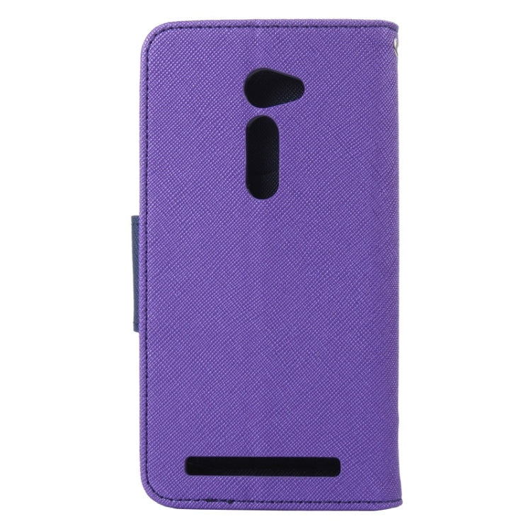 MERCURY Cross Texture Contrast Color Style Leather Case with Holder & Card Slots & Wallet for Asus ZenFone 2 / ZE500CL