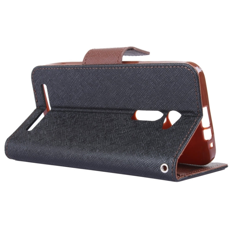 MERCURY Cross Texture Contrast Color Style Leather Case with Holder & Card Slots & Wallet for Asus ZenFone 2 / ZE500CL