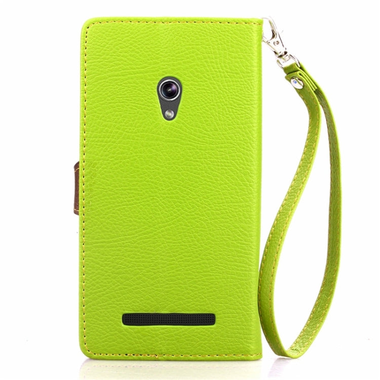 Leaf Magnetic Snap Litchi Texture Flip Leather Case with Card Slots & Wallet & Holder & Lanyard for ASUS Zenfone 5 / A500CG / A501CG / A500KL / A502CG