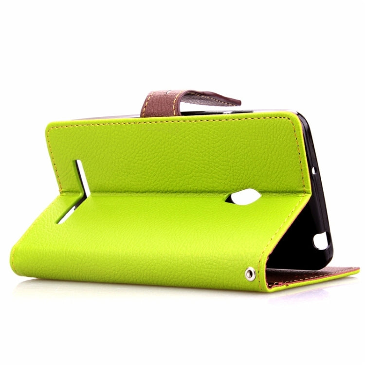 Leaf Magnetic Snap Litchi Texture Flip Leather Case with Card Slots & Wallet & Holder & Lanyard for ASUS Zenfone 5 / A500CG / A501CG / A500KL / A502CG