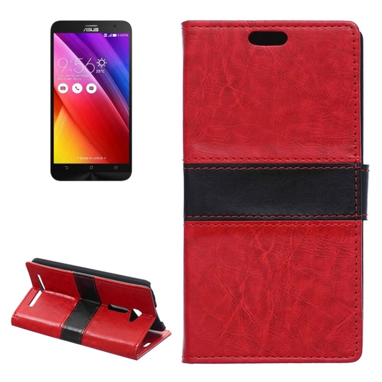 Crazy Horse Texture Color Matching Flip Leather Case with Holder & Card Slots & Wallet for ASUS ZenFone 2