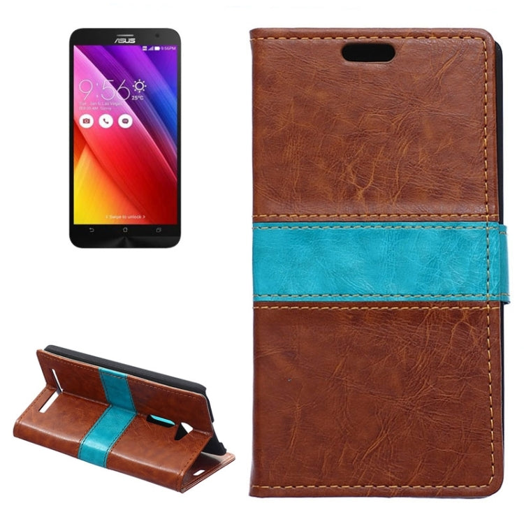 Crazy Horse Texture Color Matching Flip Leather Case with Holder & Card Slots & Wallet for ASUS ZenFone 2