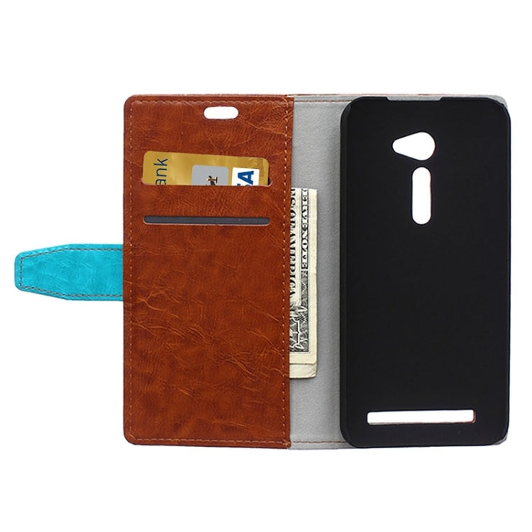Crazy Horse Texture Color Matching Flip Leather Case with Holder & Card Slots & Wallet for ASUS ZenFone 2