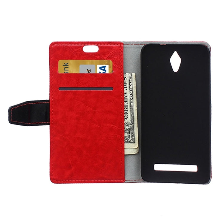 Crazy Horse Texture Color Matching Flip Leather Case with Holder & Card Slots & Wallet for ASUS Zenfone C / ZC451CG