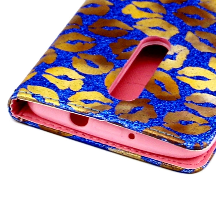 5.5 Inch Lips Pattern Leather Case with Holder & Card Slots & Wallet for Asus Zenfone 2 / ZE550ML / ZE551ML