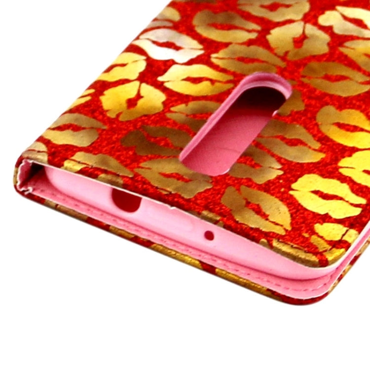 5.5 Inch Lips Pattern Leather Case with Holder & Card Slots & Wallet for Asus Zenfone 2 / ZE550ML / ZE551ML