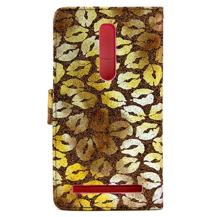 5.5 Inch Lips Pattern Leather Case with Holder & Card Slots & Wallet for Asus Zenfone 2 / ZE550ML / ZE551ML