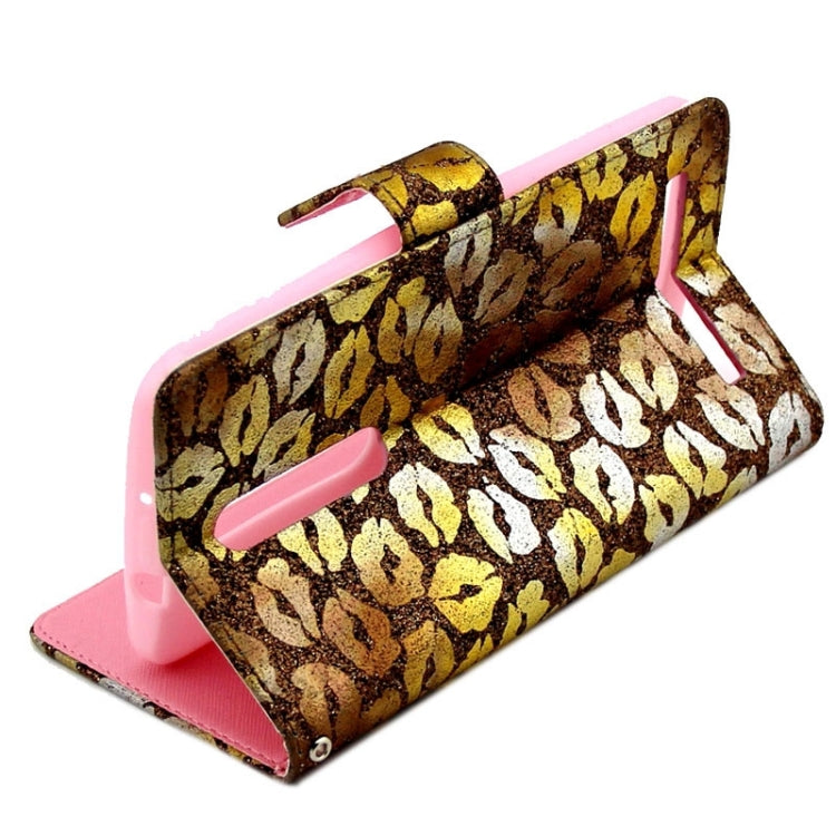 5.5 Inch Lips Pattern Leather Case with Holder & Card Slots & Wallet for Asus Zenfone 2 / ZE550ML / ZE551ML