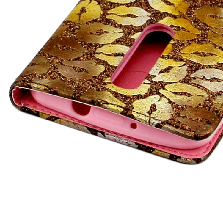 5.5 Inch Lips Pattern Leather Case with Holder & Card Slots & Wallet for Asus Zenfone 2 / ZE550ML / ZE551ML