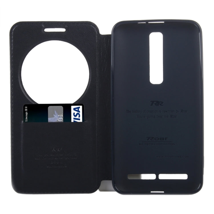 5.5 Inch Crazy Horse Texture Leather Case with Holder & Card Slot & Caller ID Display Window for Asus Zenfone 2 / ZE550ML / ZE551ML