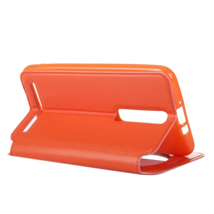 5.5 Inch Crazy Horse Texture Leather Case with Holder & Card Slot & Caller ID Display Window for Asus Zenfone 2 / ZE550ML / ZE551ML