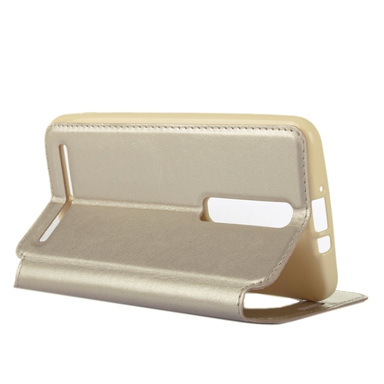 5.5 Inch Crazy Horse Texture Leather Case with Holder & Card Slot & Caller ID Display Window for Asus Zenfone 2 / ZE550ML / ZE551ML