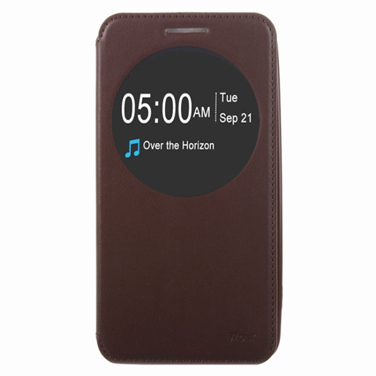 5.5 Inch Crazy Horse Texture Leather Case with Holder & Card Slot & Caller ID Display Window for Asus Zenfone 2 / ZE550ML / ZE551ML